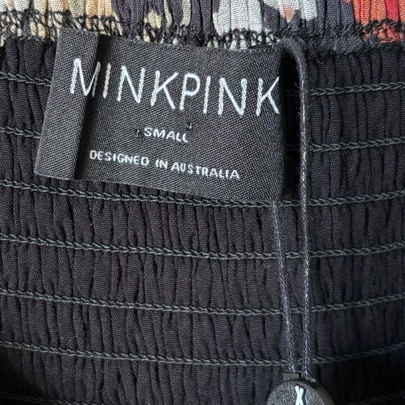 NWT MinkPink Clementine Midi Red Cream Dress Blouse Floral Vintage Size S - Picture 12 of 12